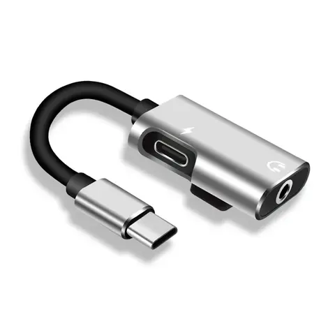 2'si 1 arada Kablo Usb-C Kulaklık Aux 3.5mm Adaptör Şarj Cihazı Xiaomi Huawei için Fit Tip-C 3.5mm Jack ses dağıtıcı kablosu Kulaklık
