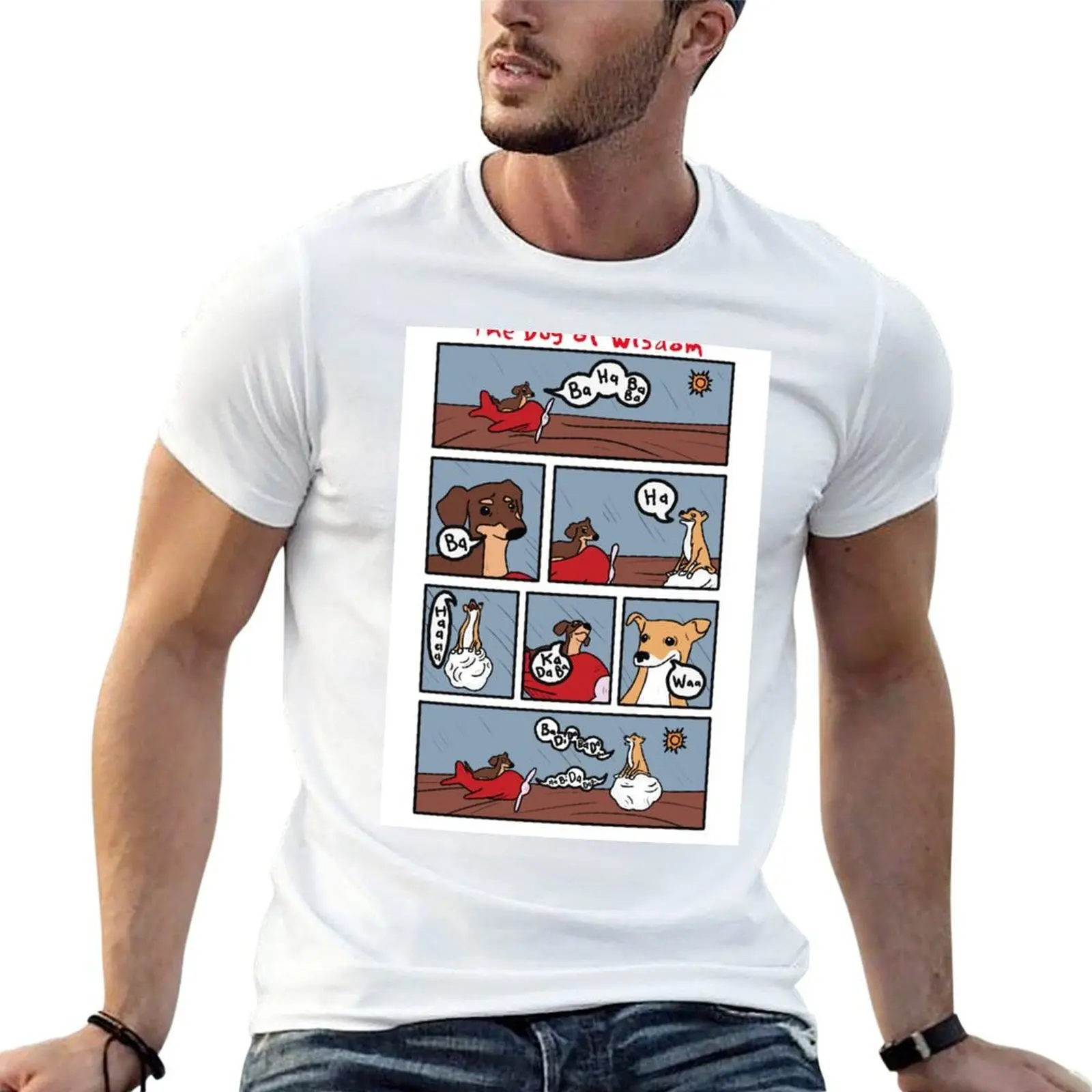 Dog of Wisdom T-Shirt graphic shirts plus sizes mens fashion