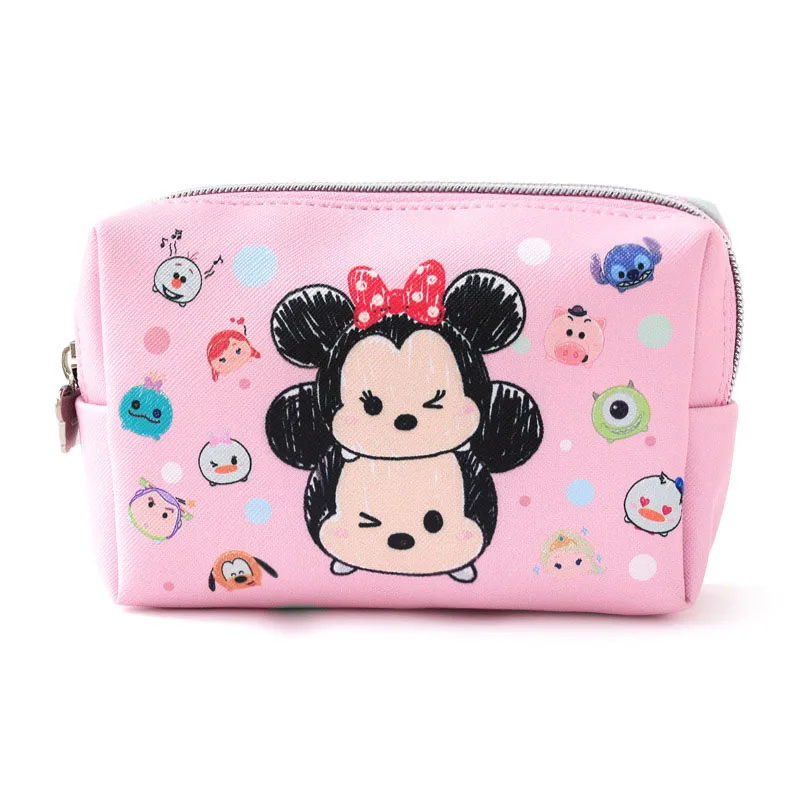 Disney Cartoon Makeup Bag Mickey Minnie Printed Women Cosmetic Bags Girls Coin Purse Wallet Travel Cosmetic Bag Kids Pencil Case