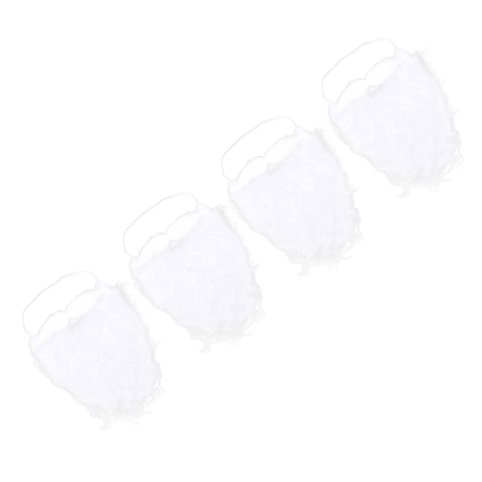 

4pcs Santa Claus Beard White Costume Accessories High Quality Polyester Comfortable Breathable Christmas Party Props Facial