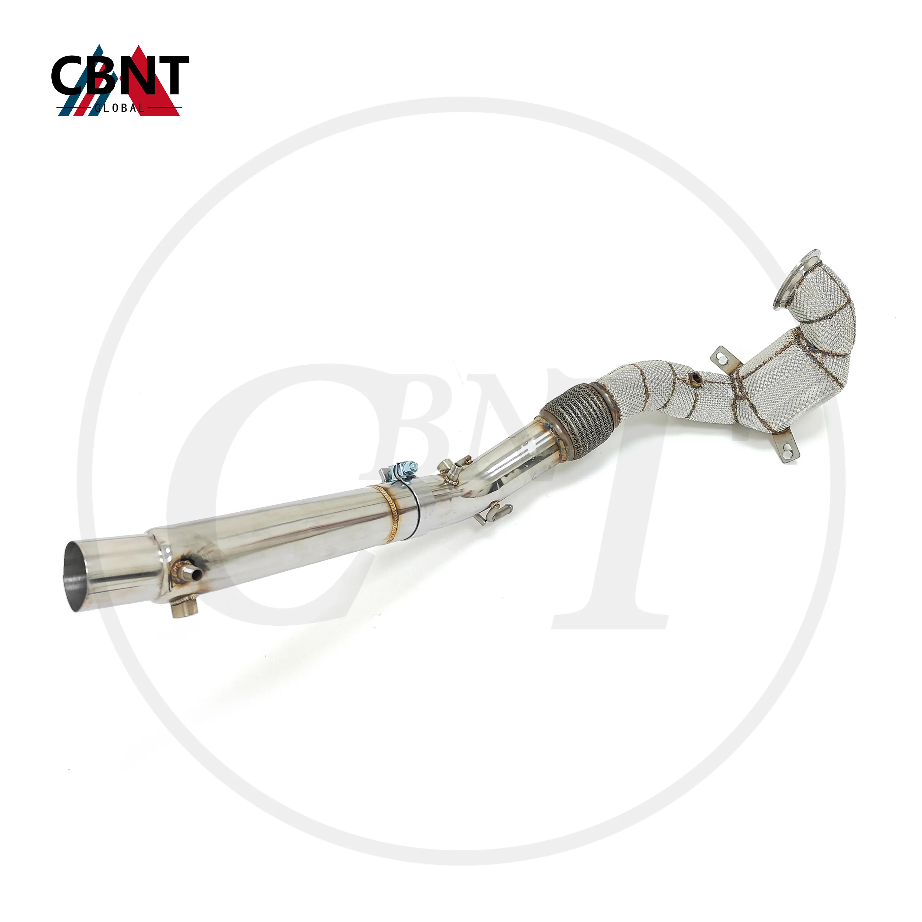 

CBNT for VW Golf 7.5 GTI Exhaust Header with Catalytic Converter Tuning OPF Downpipe with Heat Shield SS304 Exhaust Pipe System