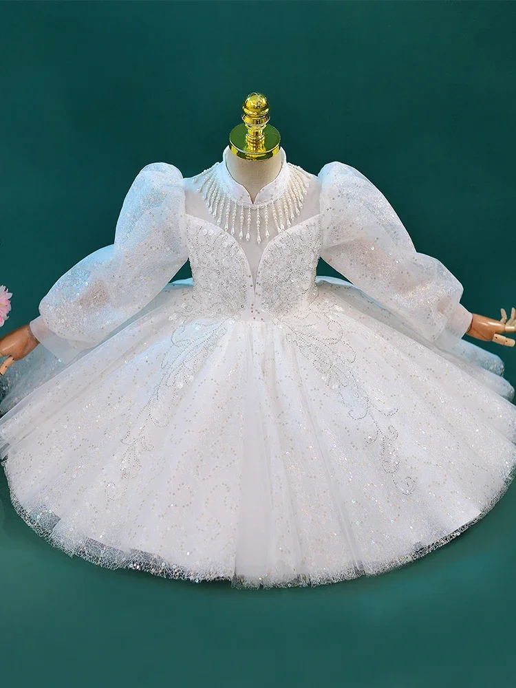 

Girl Wedding Children's Dress Little Girls Princess Dress High end Flower Girl Fashionable Fluffy Yarn Dress Spring and