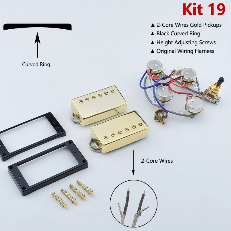 1 set originele echte Epi Standard PRO elektrische gitaar Alnico humbucker pick-up nikkel / gouden cover