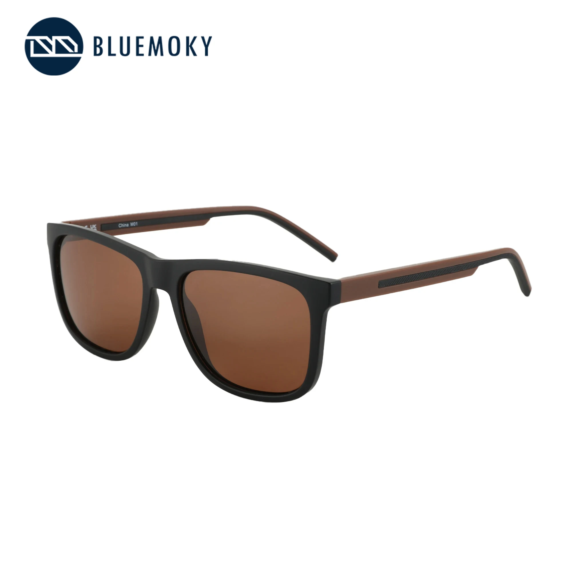 

BLUEMOKY Fashion Polarized Sunglasses - Lightweight TR90 Frame Square Mens Sunglasses UV400 Protection