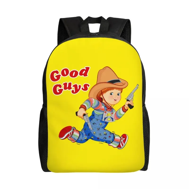 

Cartoon Good Guys Cowboy Backpacks for Men Women College School Student Bookbag Fits 15 Inch Laptop Child's Play Chucky Bags