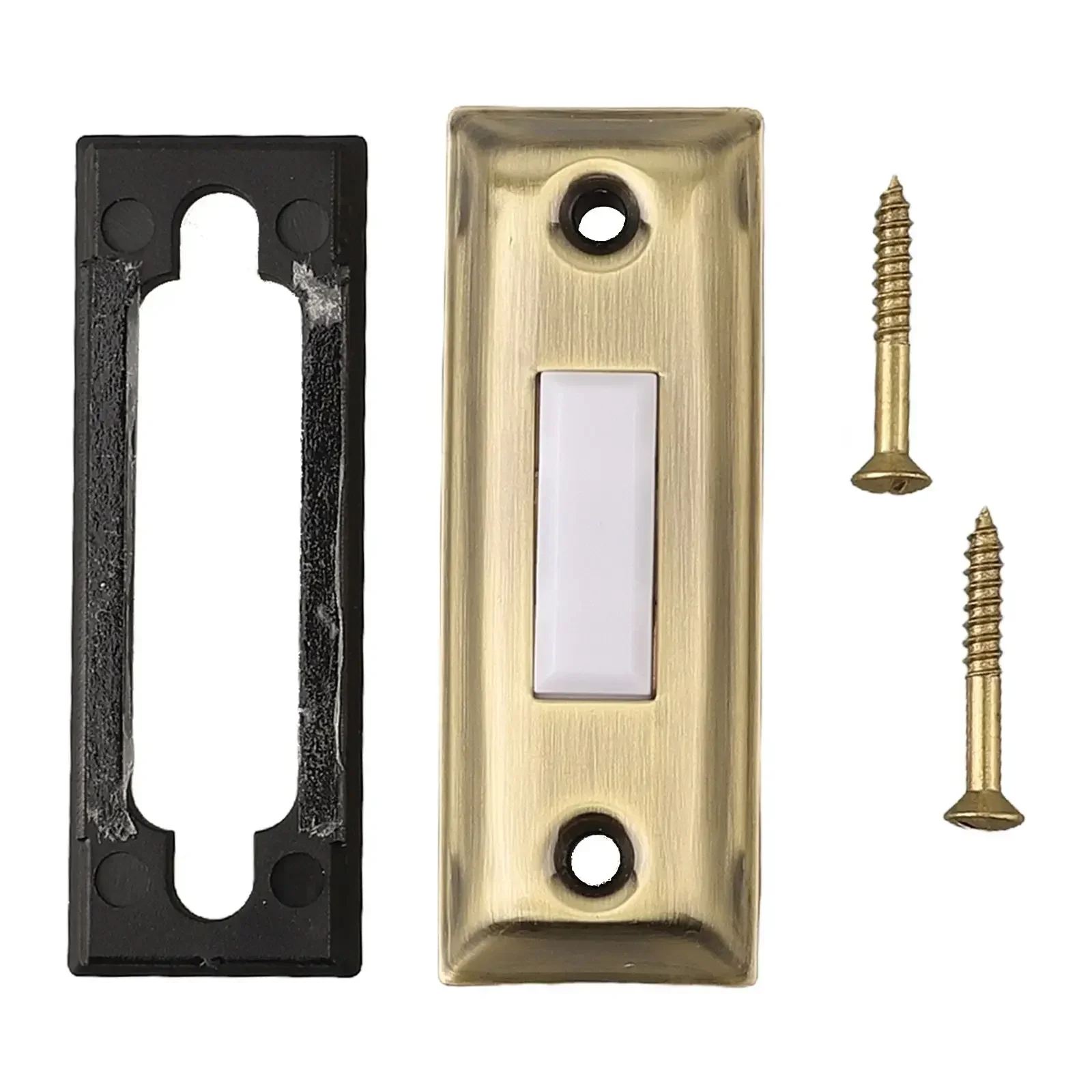 LED Lighted Door Chime Push Button Antique Brass Rectangular Lighted Door Bell Button Replacement Wired Doorbell Button