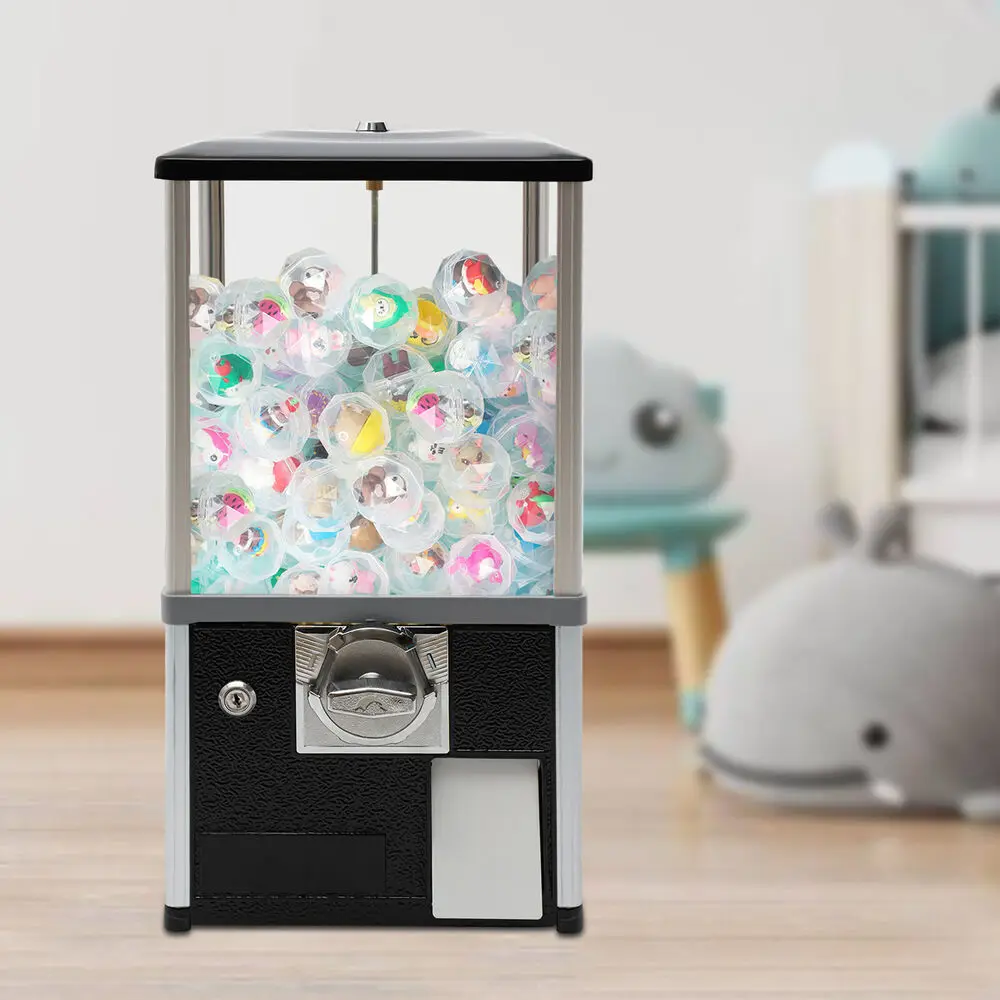 Freestanding Gumball & Capsule Toy Vending Machine, 45-50mm, 2*25Cents Coin