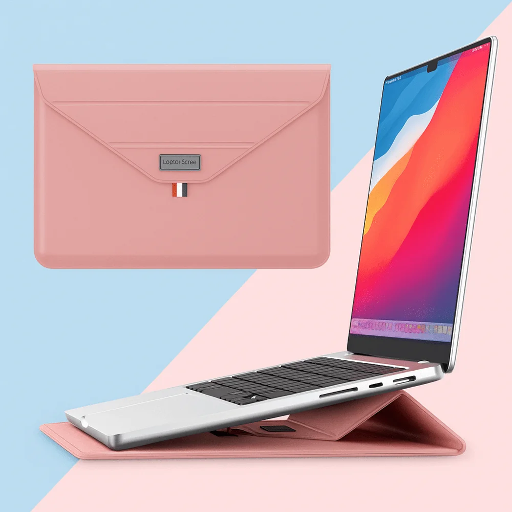

Protective 13/14 Inch Laptop Sleeve Portable Waterproof Steady Support Bag Wear-resistant PU Tablet Cover Bag Unisex
