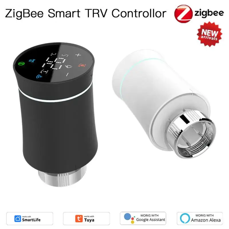 Tuya ZigBee3.0 Smart Thermostat Radiator Actuator Valve Smart Programmable TRV Voice Control Work With Alexa Google Home