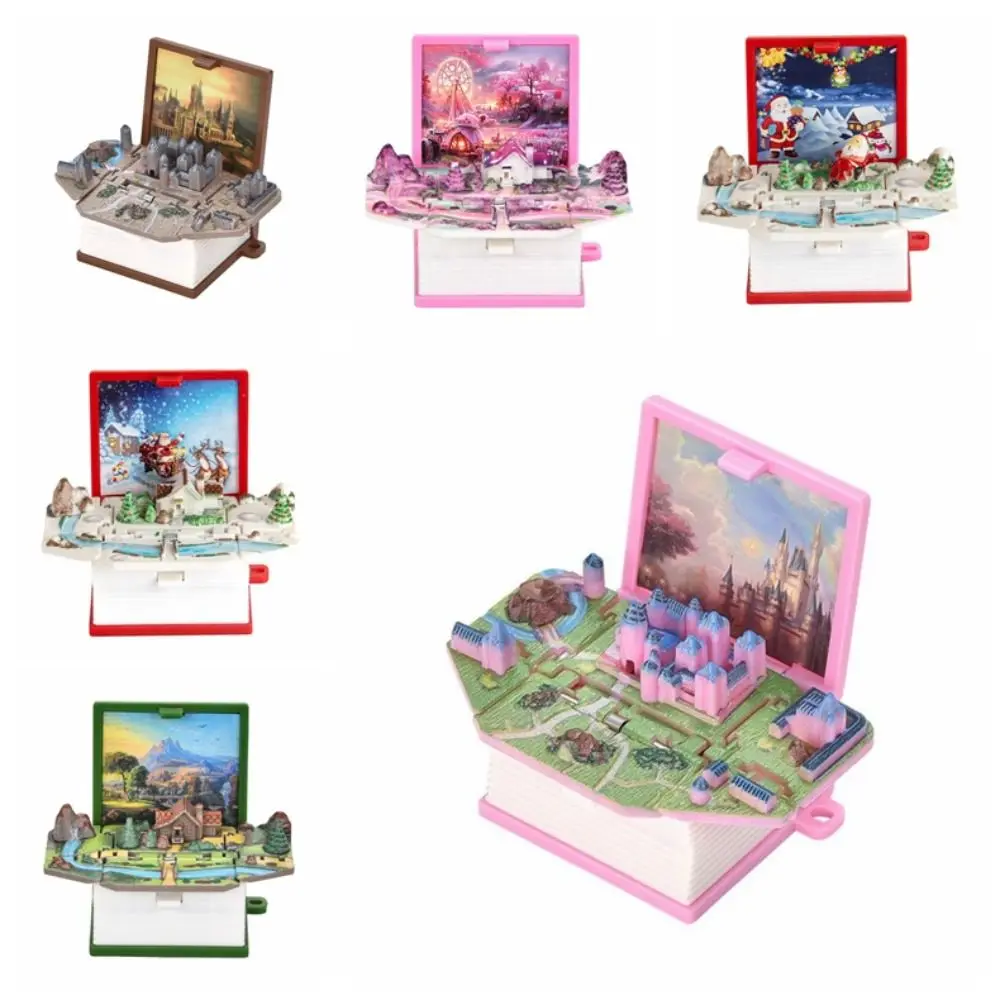 أزياء 3D 3D البسيطة أضعاف كتاب سلاسل المفاتيح البلاستيك عيد الميلاد سانتا أضعاف كتاب ألعاب علمية تعليمية هدية عيد ميلاد