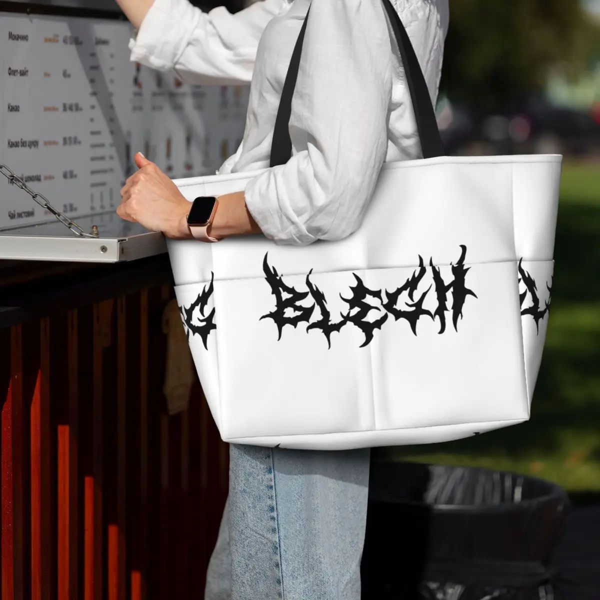 Blegh Heavy Metal Metalcore Deathcore Beach Tote Bag Sport Gym Yoga Duffle Large Tote Bag Women Travel Bag Fitness bag