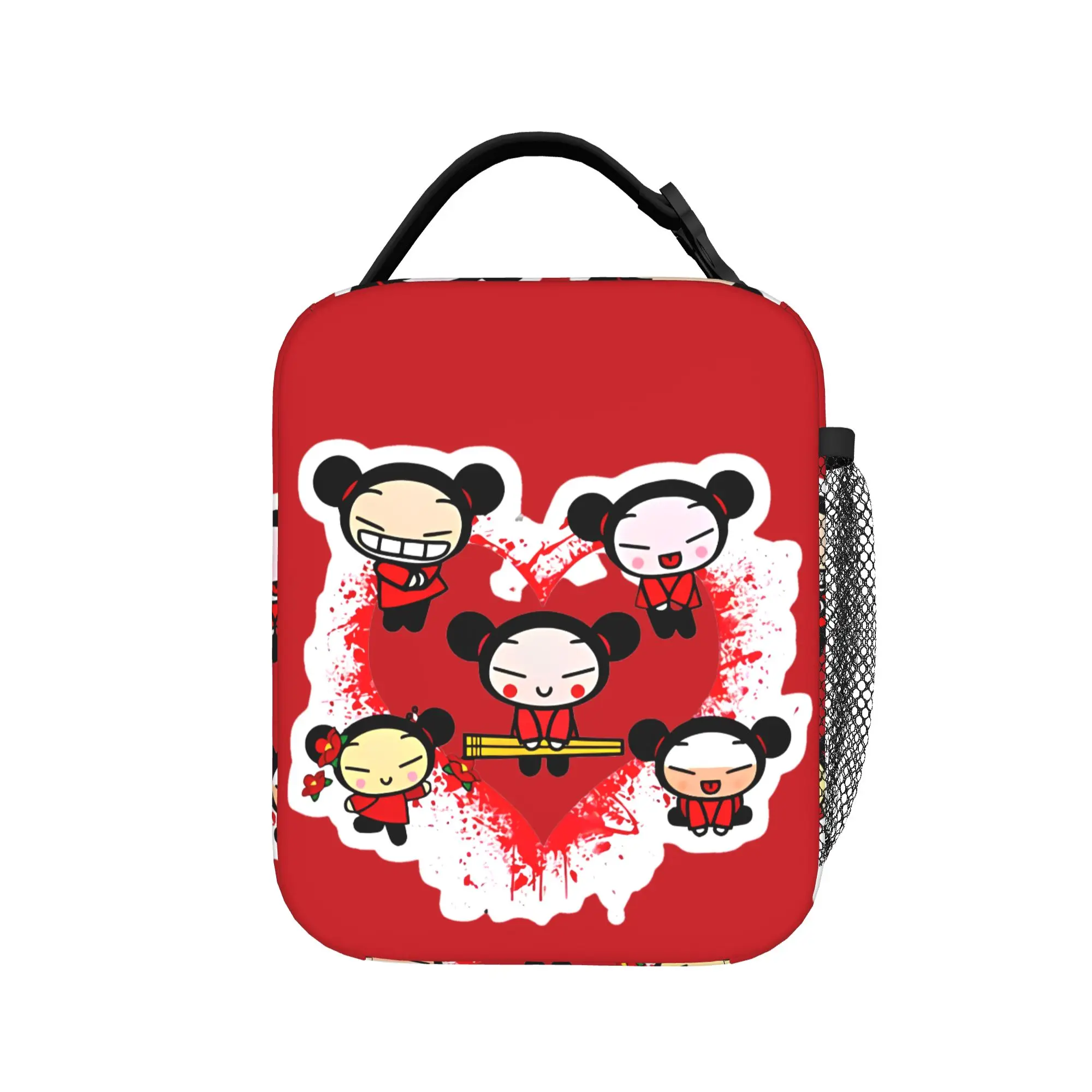 Cute Pucca And Garu Love Insulated Lunch Bag Large  Meal Container Thermal Bag Tote Lunch Box Office  Picnic Food Storage Bags