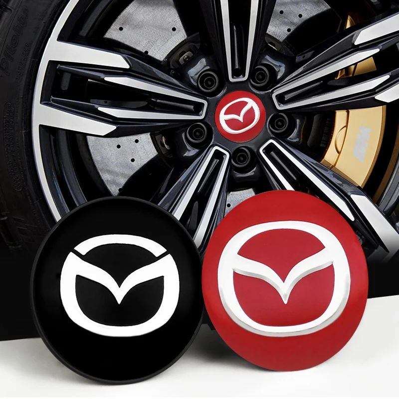 4pcs Car Styling 56 60mm Emblem Wheel Center Hub Caps Stickers Auto Rim Cover For Mazda 2 3 5 M5 CX-4 CX-5 CX6 M3 M6 MX3 MX5 Rx8