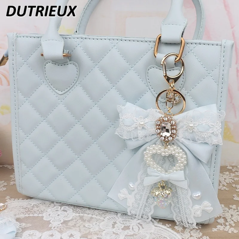 Japanese Original Handmade Mine Series Ornament Handbag Pendant Bag Keychains Sweet Lace Bow Decoration Bags Accessories