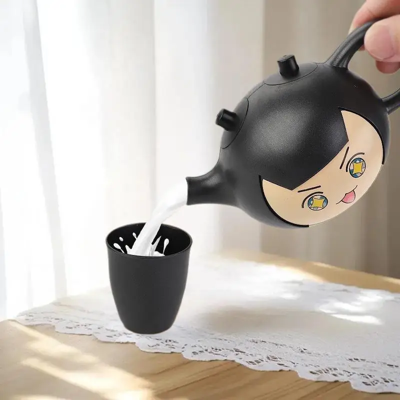 1 Juego de teteras chinas novedosas con diseño de triturador de batata y patatas trituradas, para vertido dual de líquidos