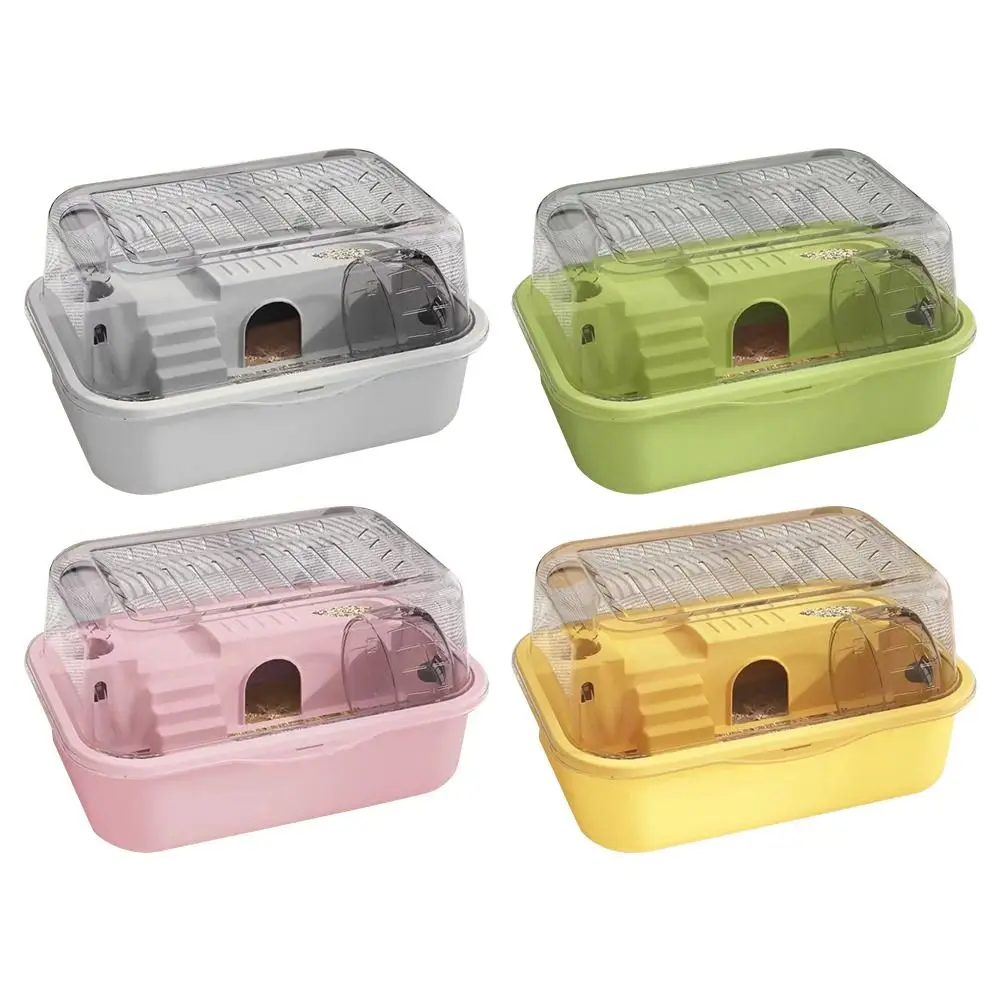 Fashion Double Layer Hamster Cage Portable Transparent Small Animal Habitat House Mice Guinea Pigs Pet House
