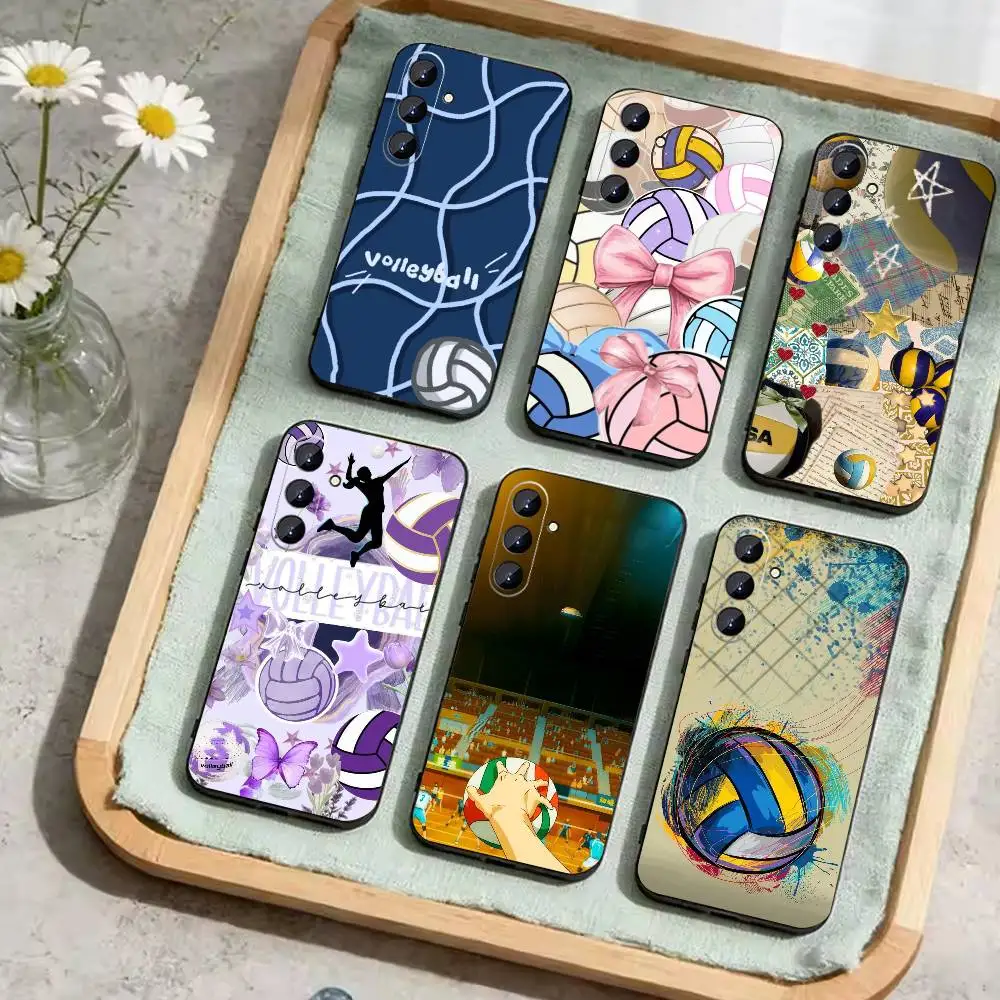 

Volleyball Painted Phone Case For Samsung Galaxy A73,A21s,A22,A31,A52,A53,A71,A41Soft Black Shell