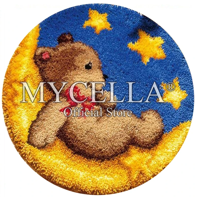 Latch hook rug kits DIY Embroidery Carpet bear Print Thread Crochet Arts DIY Embroidery canevas en laine alfombras con gancho