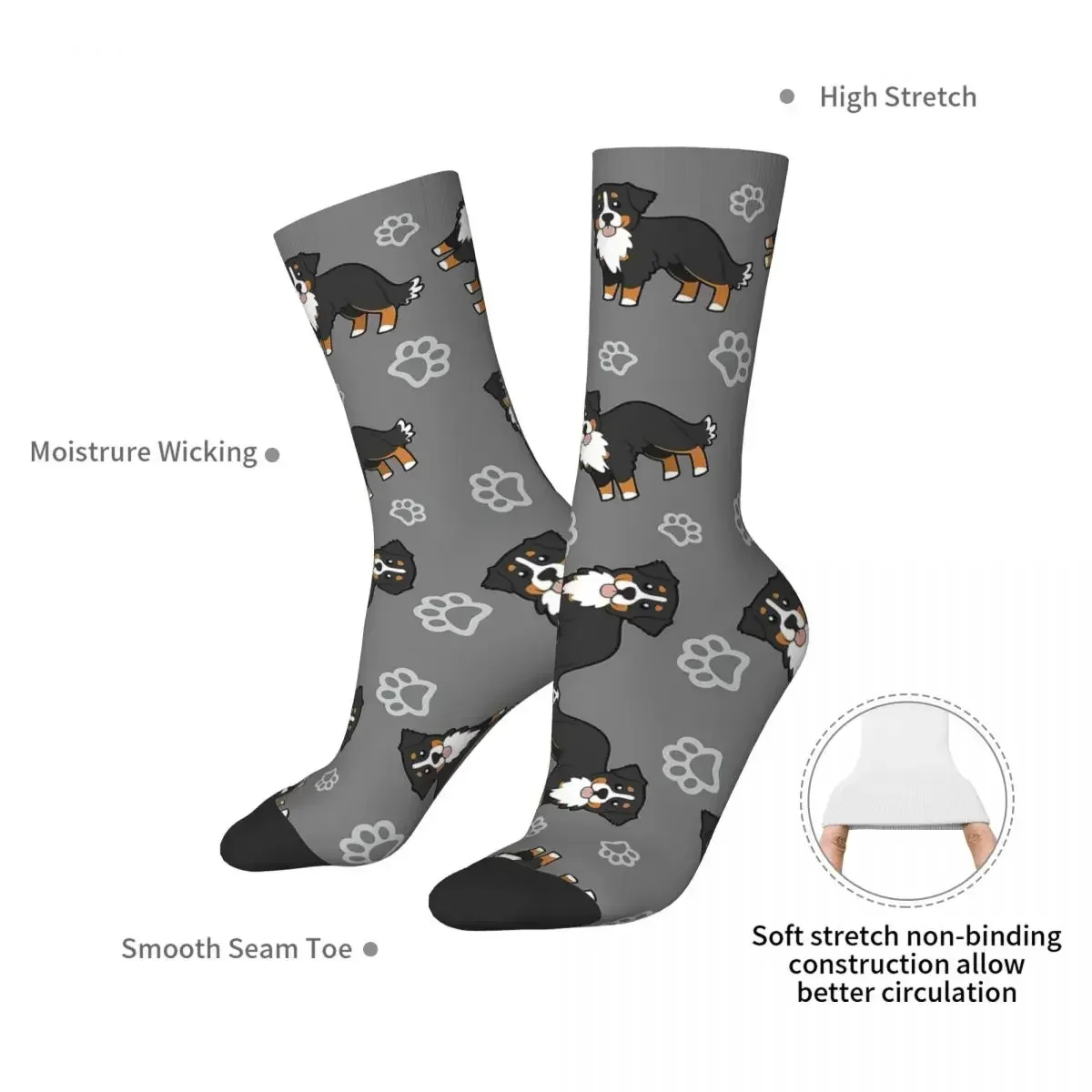 Bernese Mountain Dog Socks Harajuku High Quality Stockings All Season Long Socks Accessories for Unisex Birthday Present