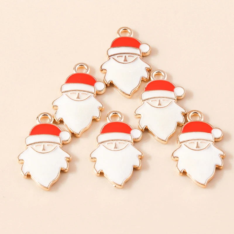20 Stück 14x24mm Niedliche Emaille-Weihnachtsmann-Anhänger für Schmuckherstellung Neujahrs-Ohrringe Halsketten DIY-Bastelzubehör – Detail 5
