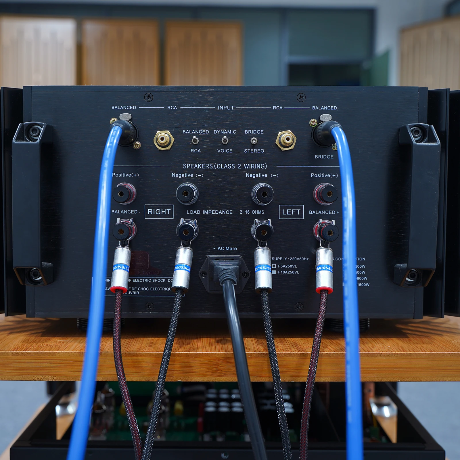 Monosaudio S802S6R OFC Kabel Speaker Fidelity Lapis Perak dengan Steker Sekop Tembaga Murni HIFI Audiophile untuk Bioskop Rumah HiFi