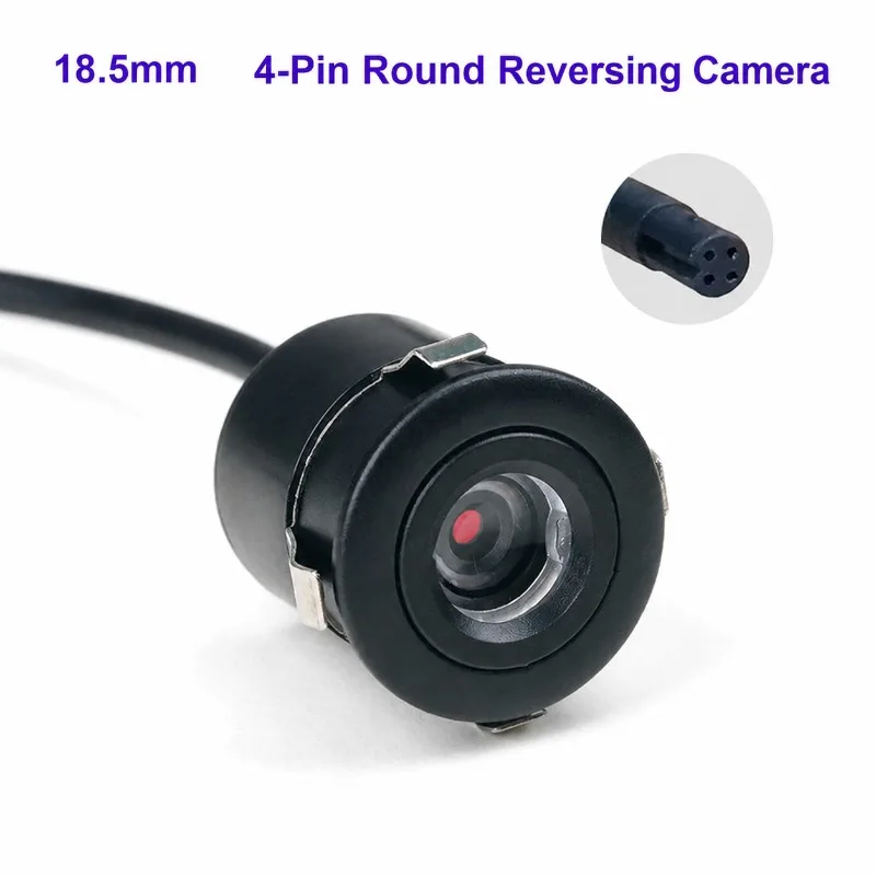 18.5mm Round Drill Hole Rear View Backup Camera 4 Pin 12V Waterproof Reverse Parking Cam Electric Vehicle Tricycle Automobile