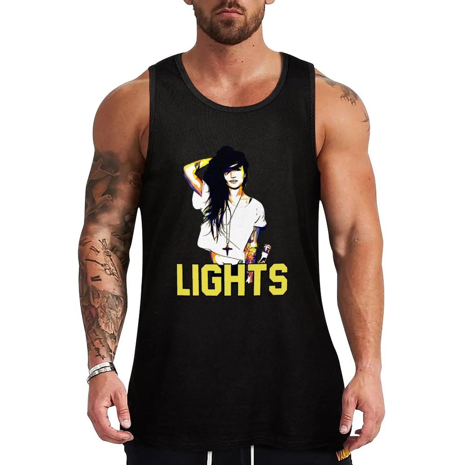 Lights bokan Singer Tank Top Summer Beach Tank Top Casual Loose Sleeveless Shirt