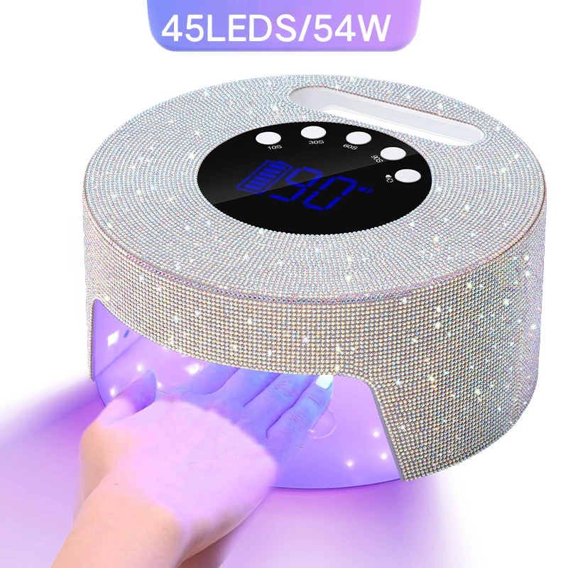 45 المصابيح قابلة للشحن مسمار مصباح 54 واط الأشعة فوق البنفسجية LED مصباح للتقليم مع شاشة LCD 4 إعدادات الموقت مسمار الفن مانيكير أدوات لصالون #1