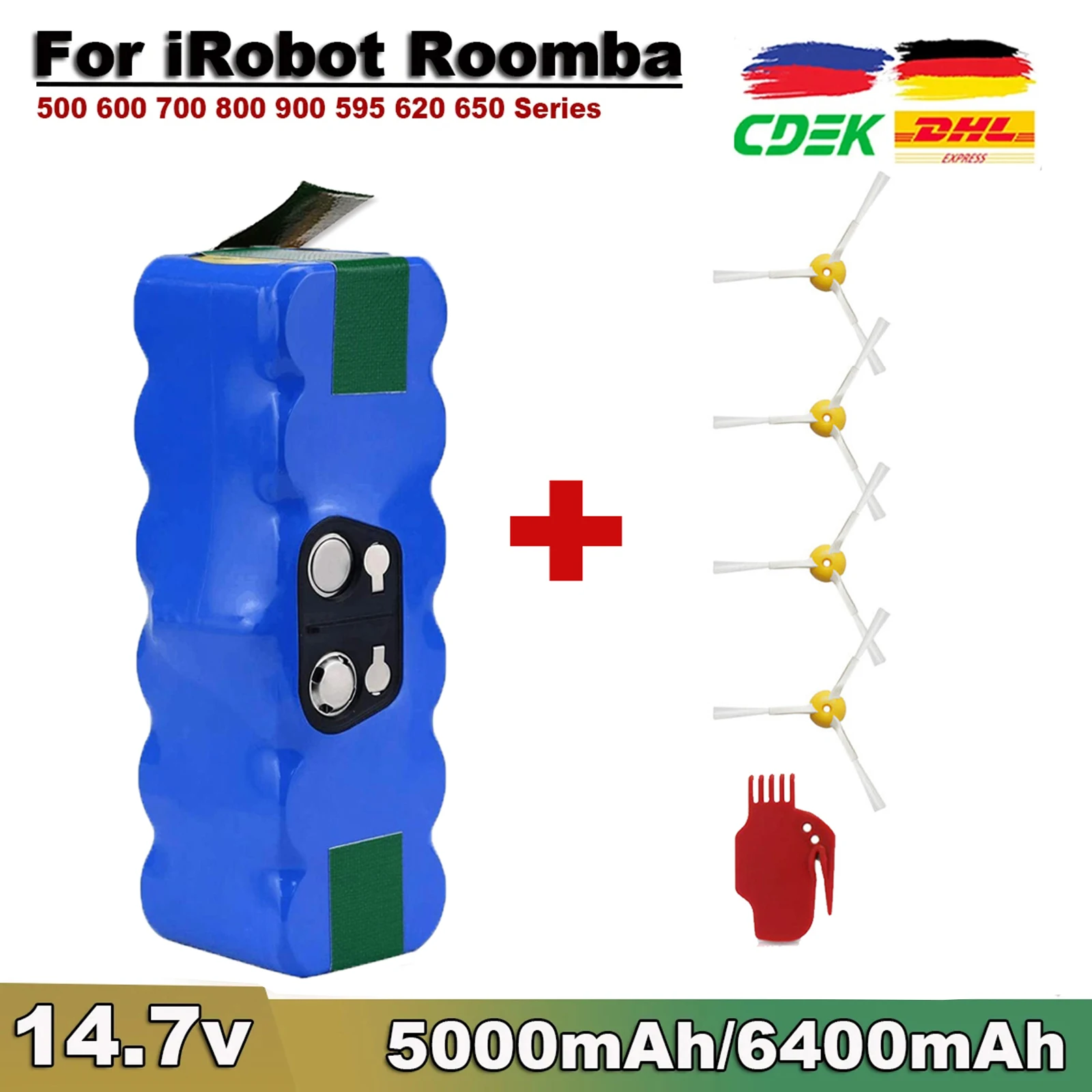 

5000mAh For Roomba 500 Battery Vacuum Cleaner Battery For iRobot Roomba 500 600 700 800 900 595 620 650 780 Li-ion Batteries