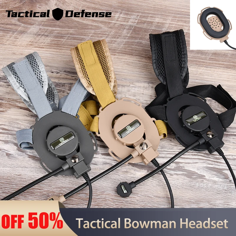 

WADSN Tactic Bowman Evo III Headset Headphone Softair S Wargame Hunting Shooting Airsoft Earphone TYT F8 BAOFENG 5R