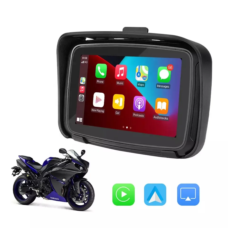 Ottocast Waterproof Wireless Motorcycle GPS 5 inch CarPlay Screen Android Auto Display Navigation Motorcycle Screencustom