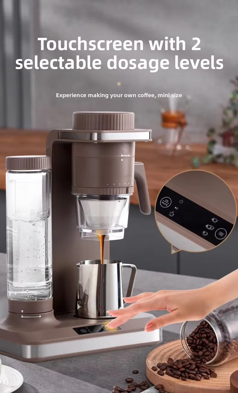 600ml Automatic Drip Coffee Maker, Adjustable Concentration Coffee Pot with Grinder & Keep Warm Function