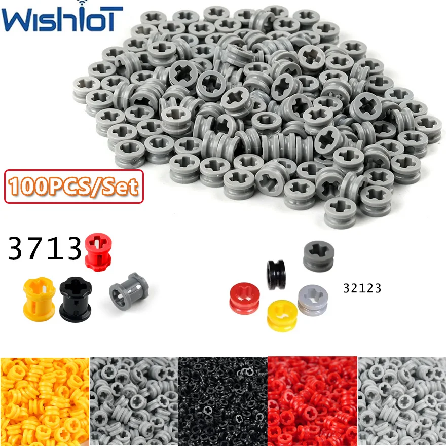100pcs/Set 3713 6590 Bushing Technology Building Blocks Parts 32123 1/2 Cross Shaft Bush Assembled MOC Bricks Toys Accessories