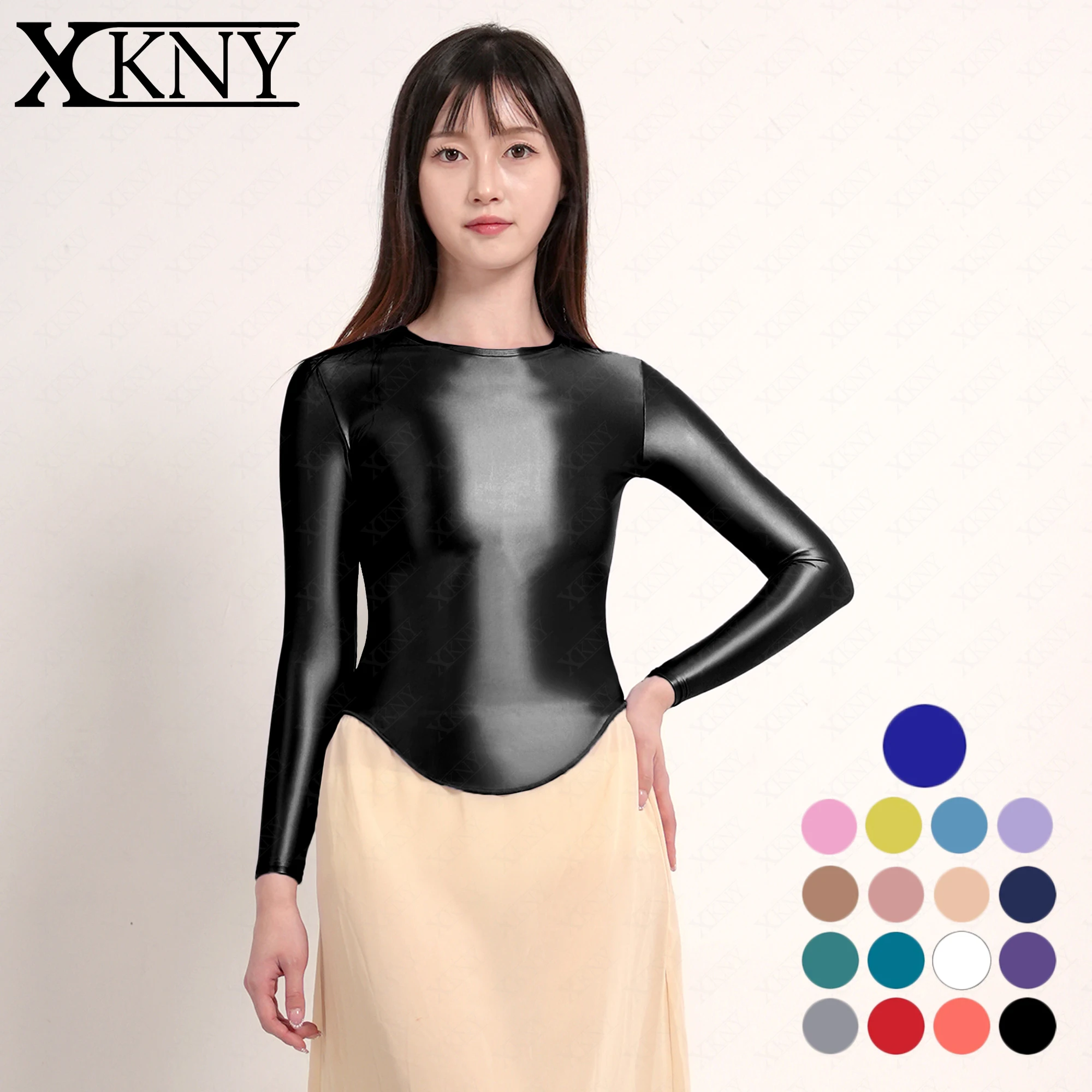 XCKNY satin glossy top elastic shirt color bottomed shirt  long sleeveless suspender Oily silky vest sports Yoga swim Undershirt