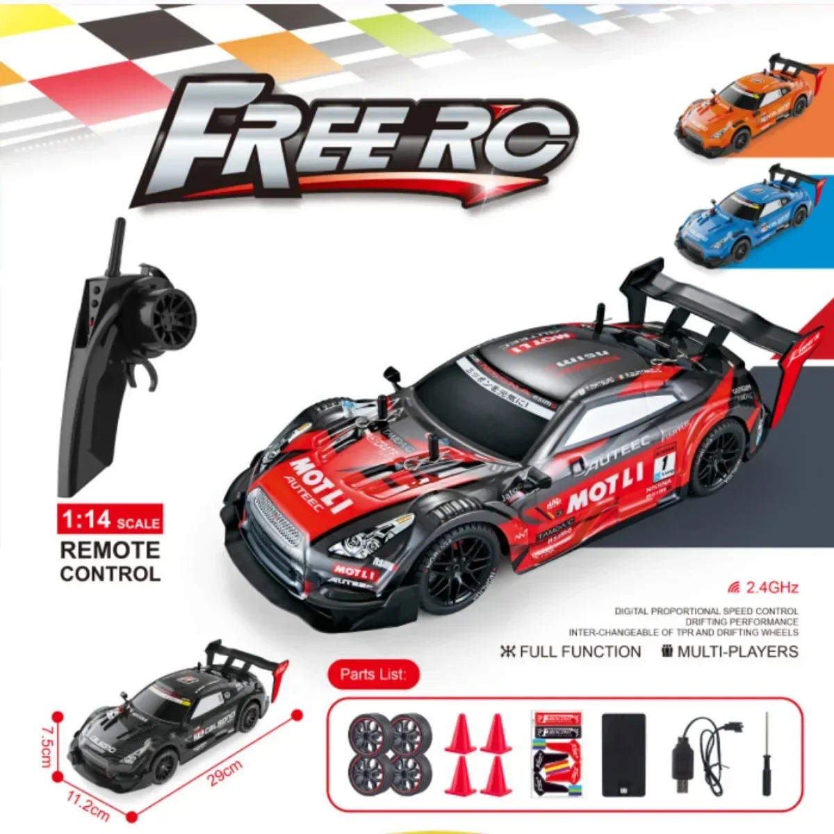 RC Car GTR 2.4G Drift Racing Car 4WD Off-Road Radio Remote Control Vehicle Electronic Hobby Toys For Kids