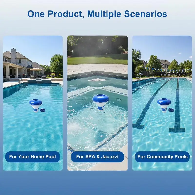 Floating Pool Chlorine Sterilizer Feeder 1/2Pcs Effervescent Tablet Container for Spa Hot Tub Pool Maintenance
