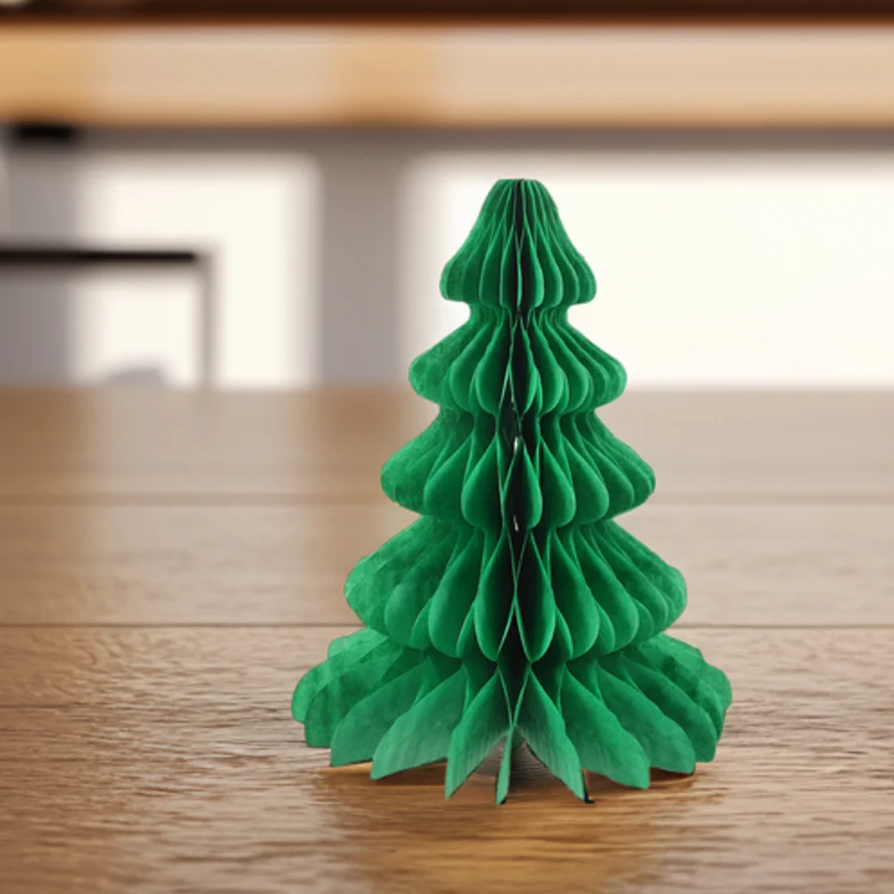1pcs Honeycomb Christmas Tree Decor Foldable 3D Holiday Centerpiece Easy Assembly Festive Party Decoration Supplies