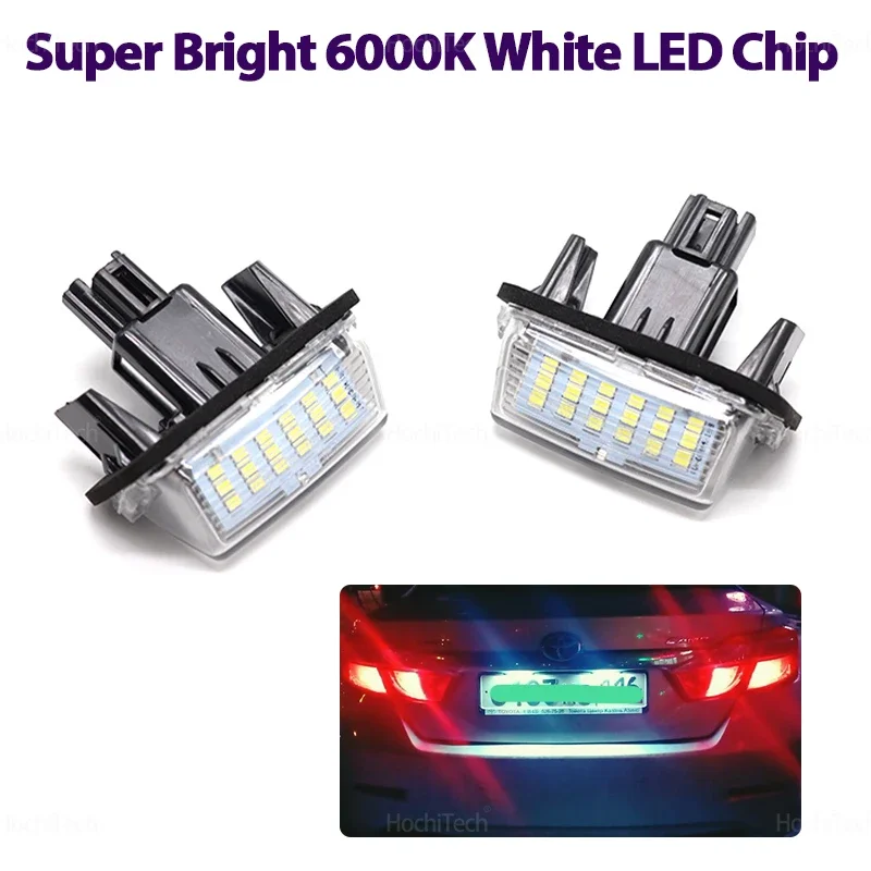 2x Car Rear LED SMD License Number Plate Light Lamp 6000K For Toyota Yaris/Vitz Camry Corolla Prius C Ractis Verso S