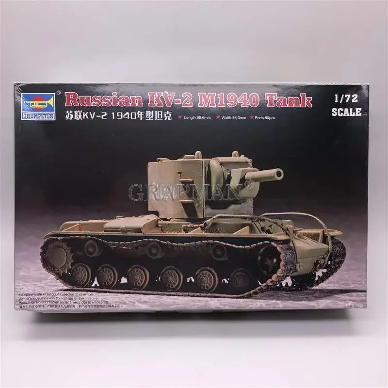 

1/72 Вторая мировая война 1940 КВ-2 Советский танк Военная сборная модель Бронированная военная техника 07235