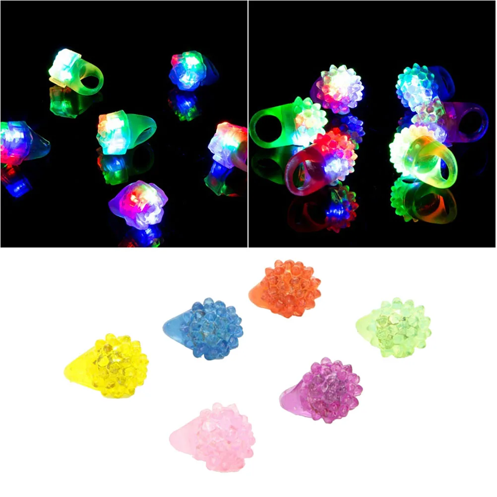 

15 Pcs LED Strawberry Rings Glowing Waterproof Toy Finger Kids Party Favors Christmas Birthday Halloween Festival Gifts