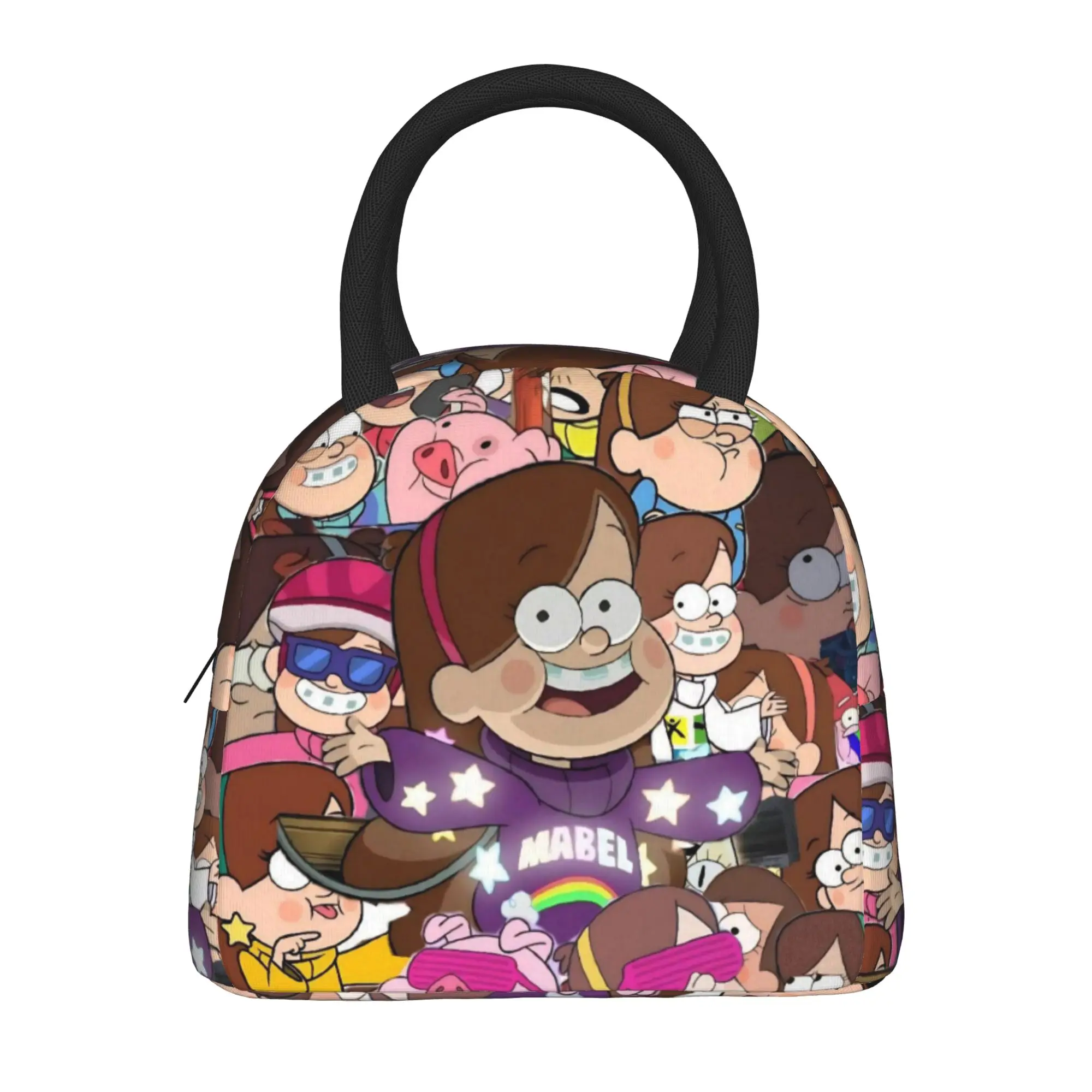G-Gravity Falls Thermal Insulated Lunch Bag for Travel  Portable Food Bag Container Men Women Thermal Cooler Lunch Box