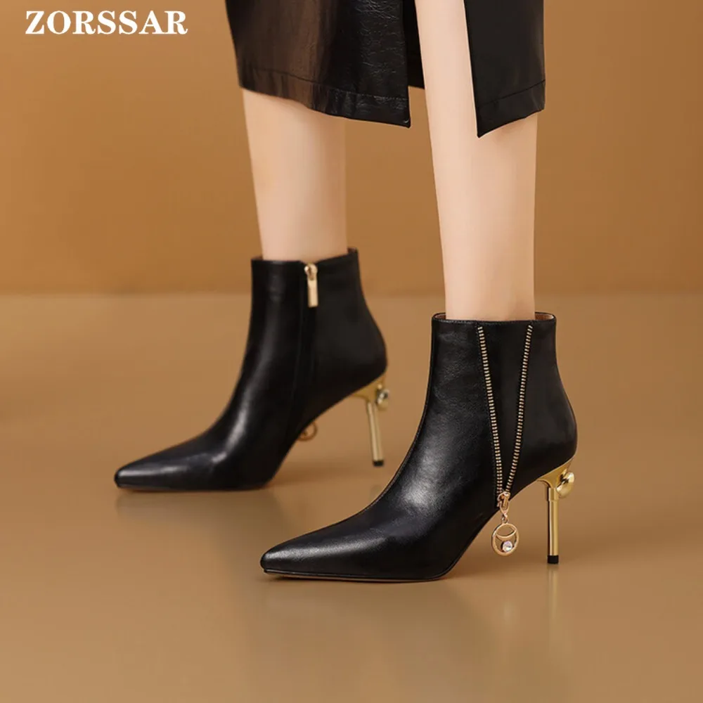 

Women Winter Boots Fashion Ankle Boot Pointed Toe Thin Heels Boots Autumn Stiletto Boots High Heels Ladies Pumps Shoes 2025