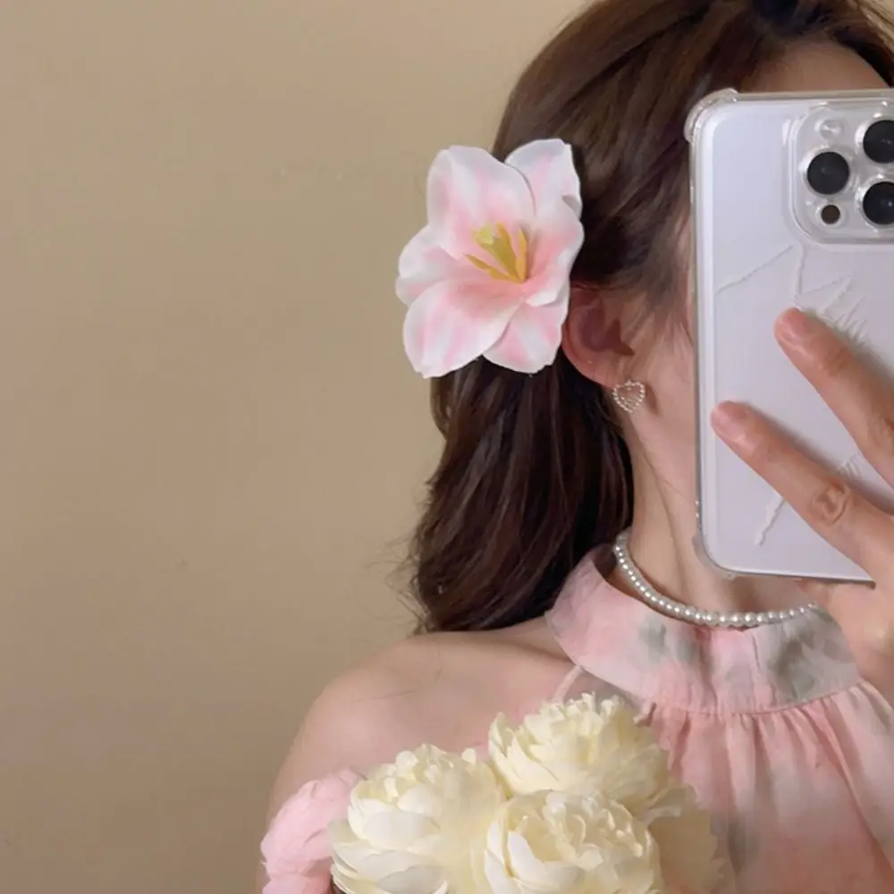 

Cloth Flower Hair Clip Vacation Style Headwear Korean Style Flower Hairpin Headdress Female Hair Accessories