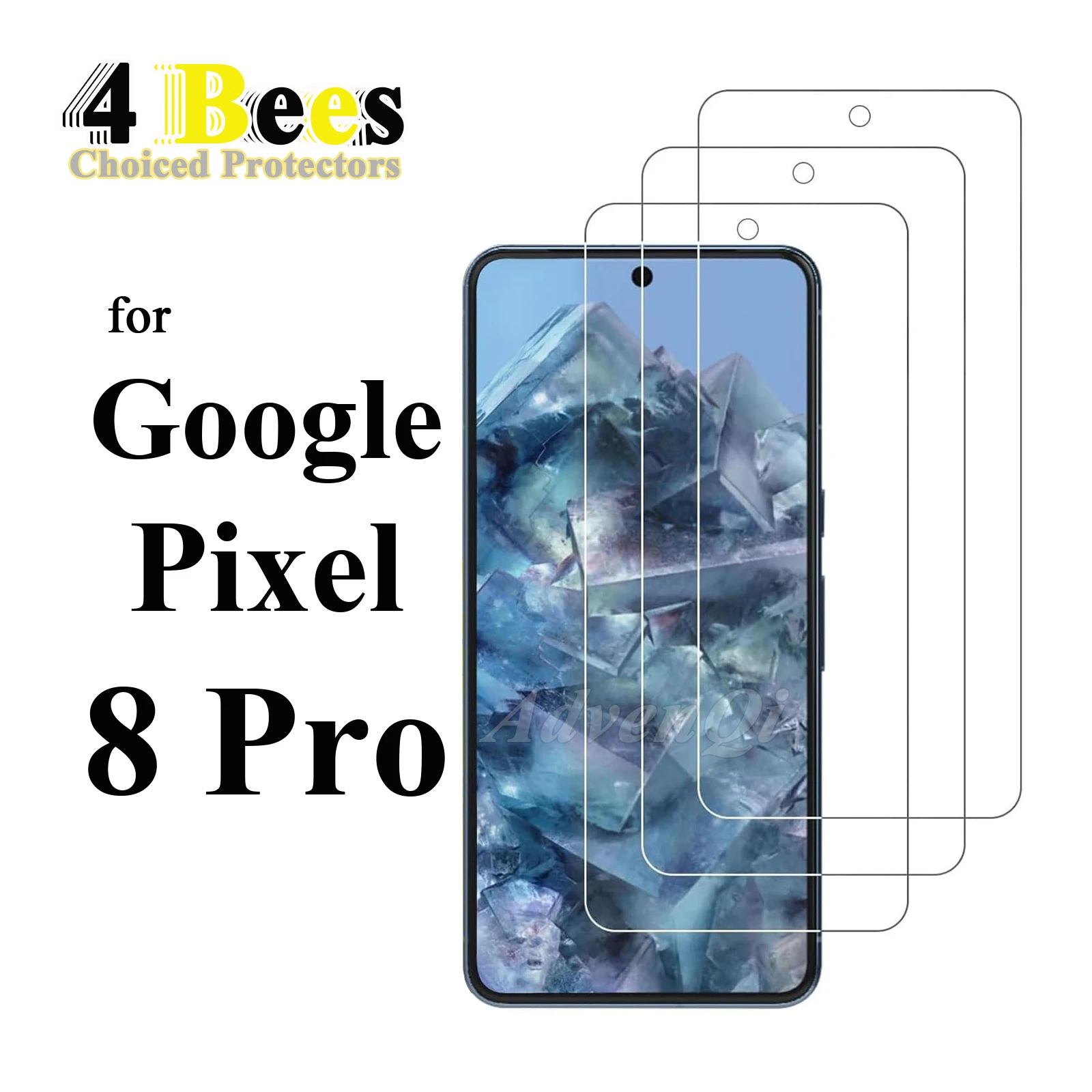 1–4 Stück gehärtetes Glas für Google Pixel 8 Pro, Displayschutzfolie, schützender Mica-Kristall, kratzfest, case-freundlich