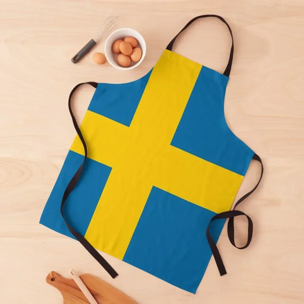 

Swedish Flag of Sweden Apron Women Kitchen For Cooking Trim Cloth carpenter Apron