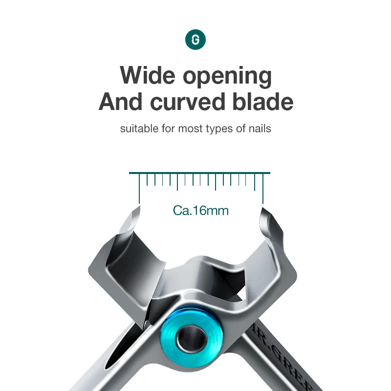 MR.GREEN Nail Clippers Stainless Steel Two Sizes Are Available Manicure Fingernail Cutter Thick Hard Toenail Scissors Tools view 2