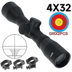 4X32 Tactical Rifle Scope Reticle Wide Angle Airsoft Riflescope Outdoor Hunting Optics Shooting Gun Sight Sniper Riflescopes