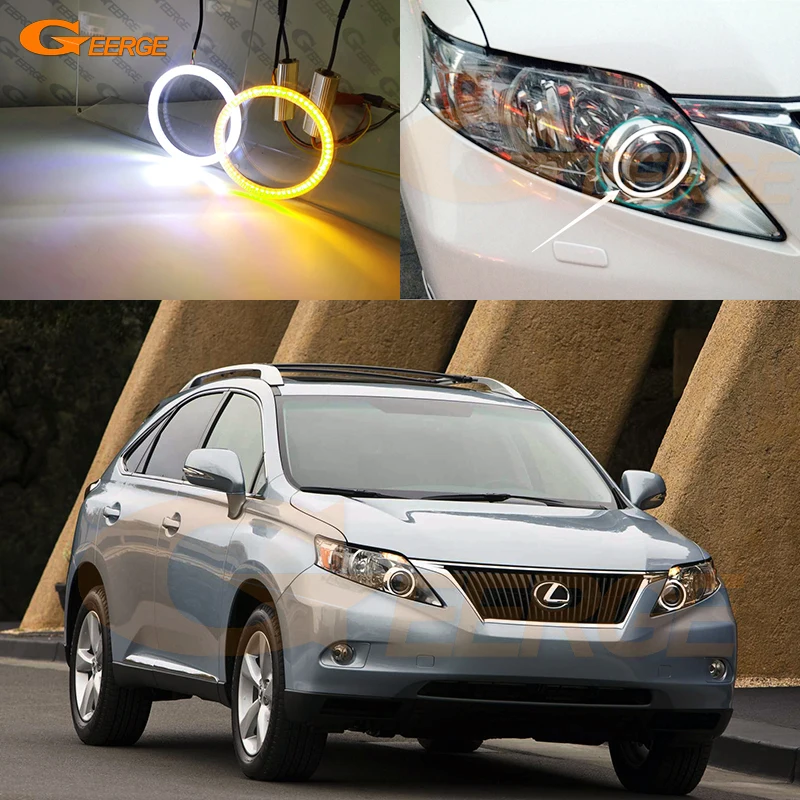 For Lexus RX RX450h RX350 RX270 2009 2010 2011 2012 Day Light Turn Signal Switchback Ultra Bright LED Angel Eyes Kit Halo Rings