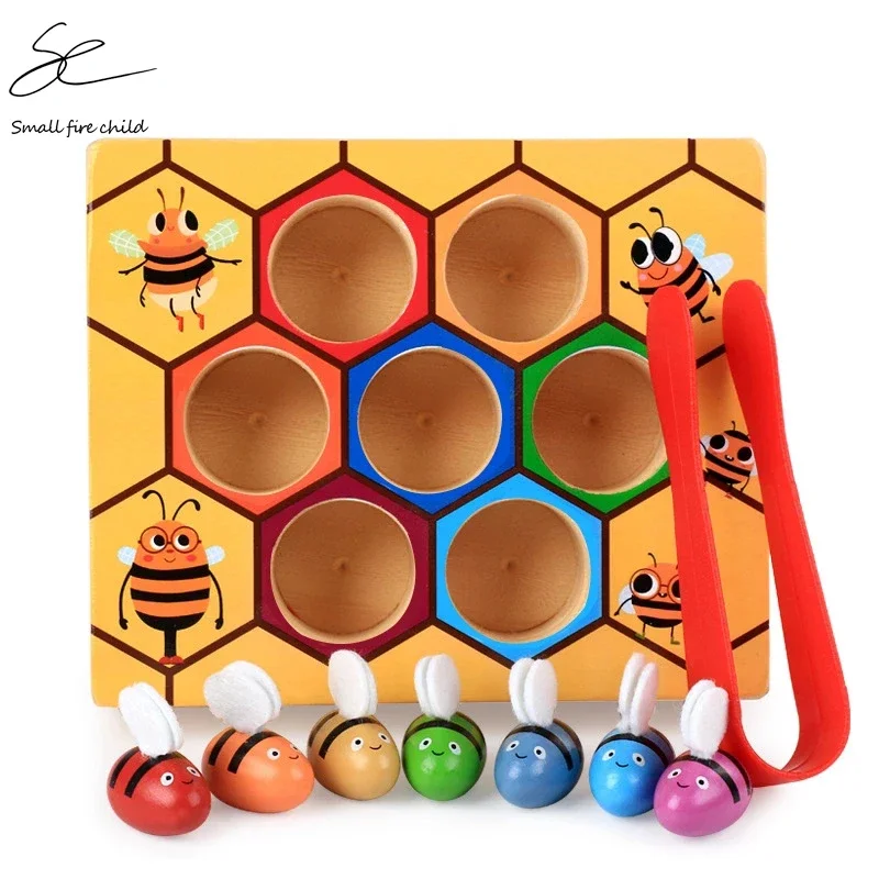 

Baby Wooden Novelty & Gag Toys Beehive Game Learning Education Toy Bee Table Game Children Gifts