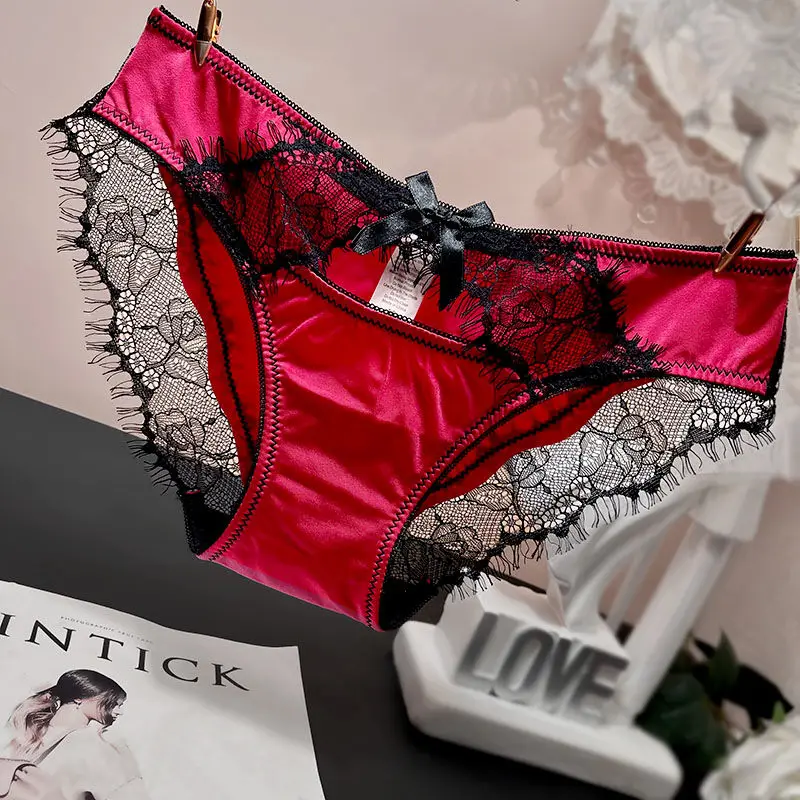 Light Luxury Quick Drying Lace Underwear Women Comfortable Low-rise Briefs Seamless Breathable Hollow Cotton File Panties